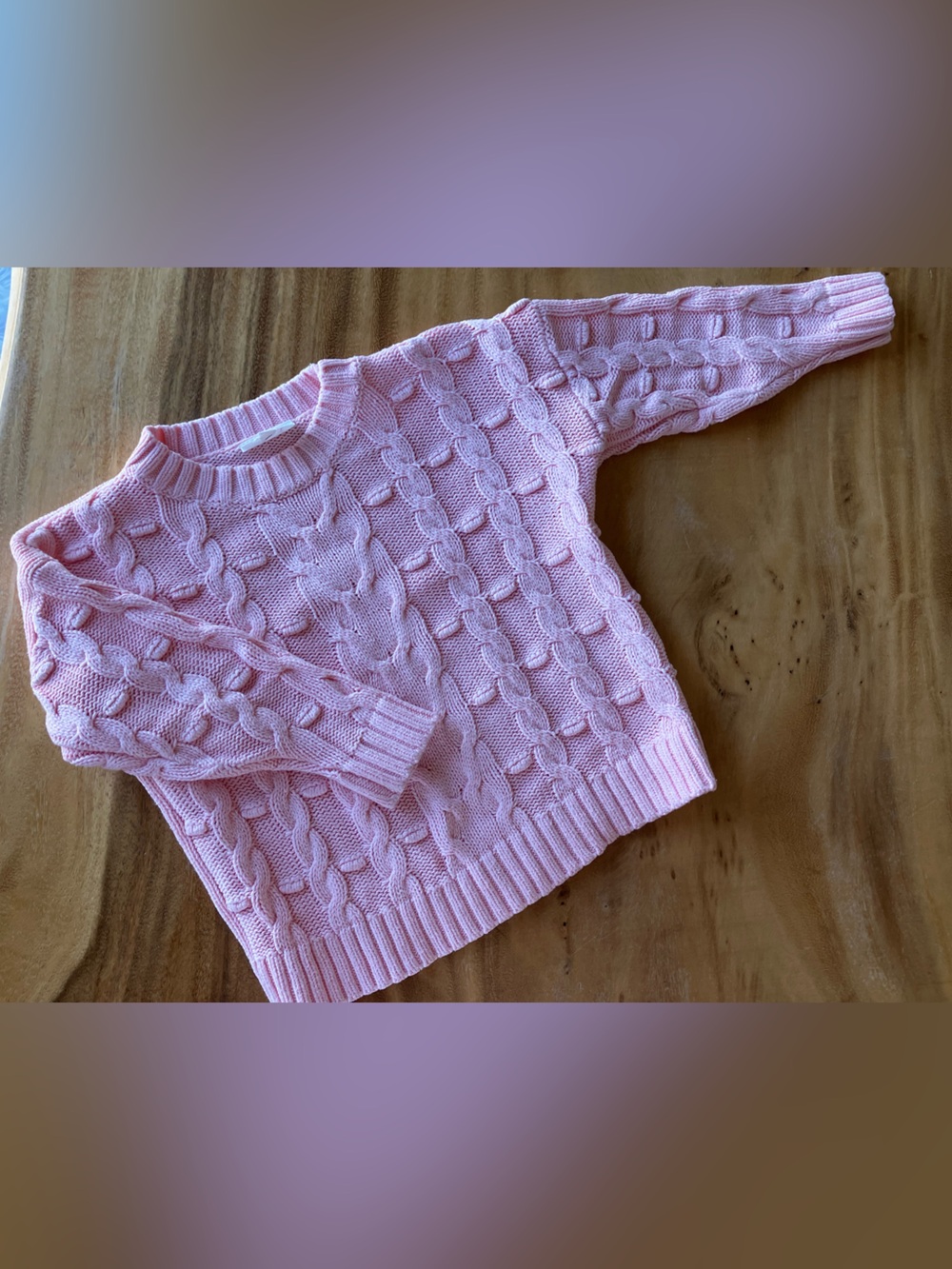 Seed Heritage Pink Cable-Knit Crewneck Sweater